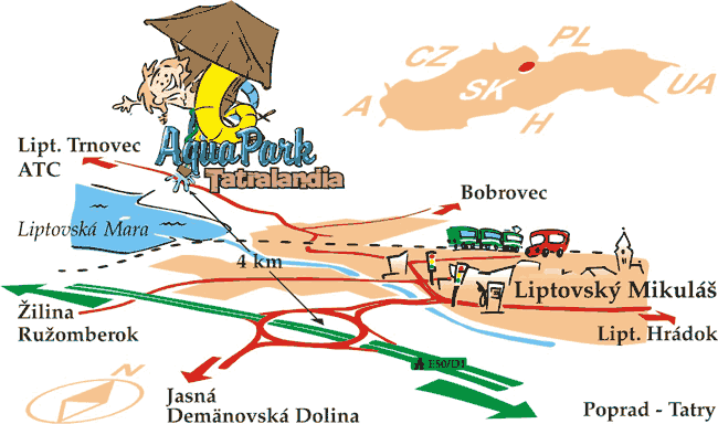 Aquapark Tatralandia_road map (27 KB)
